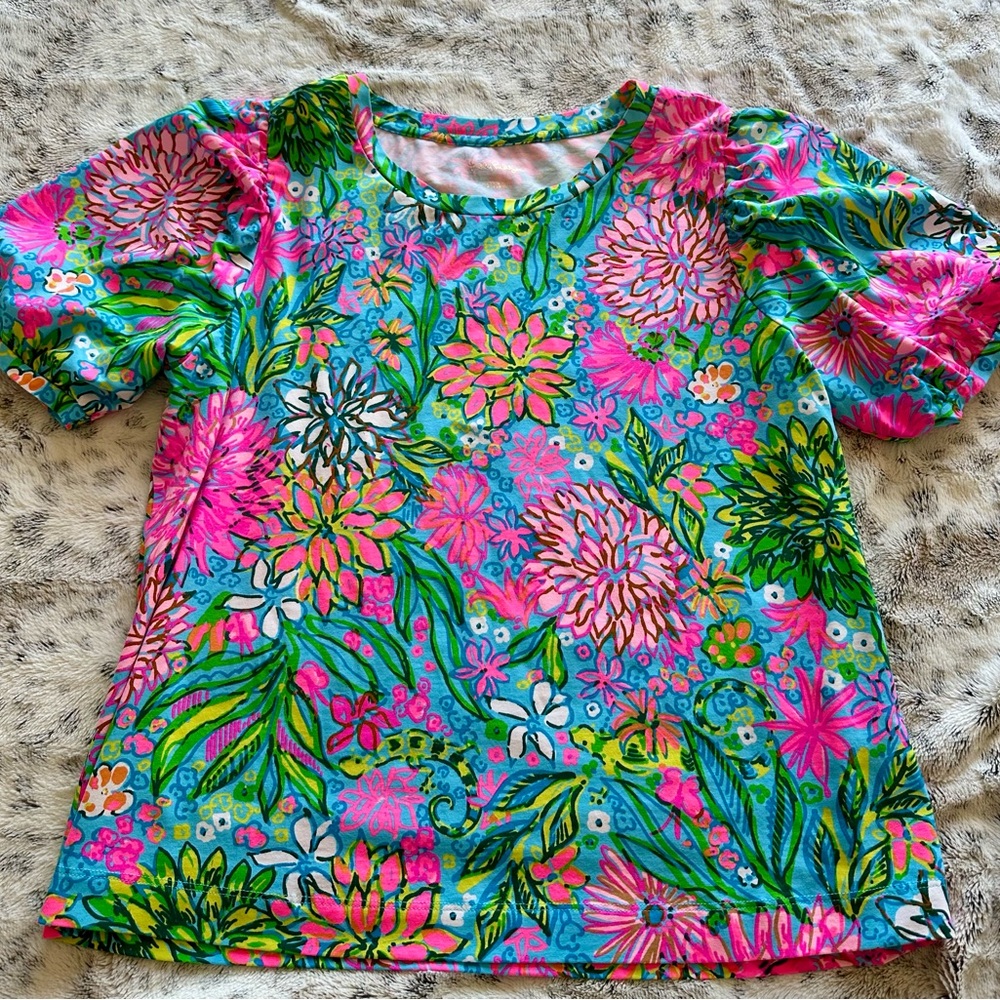 Lilly Pulitzer Ruched Puff Sleeve Top